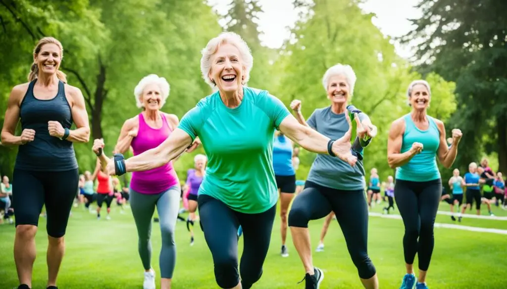 Healthy Body Challenge participants exercising together