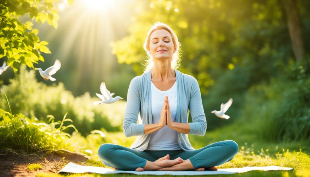 Woman practicing mindfulness techniques for stress management