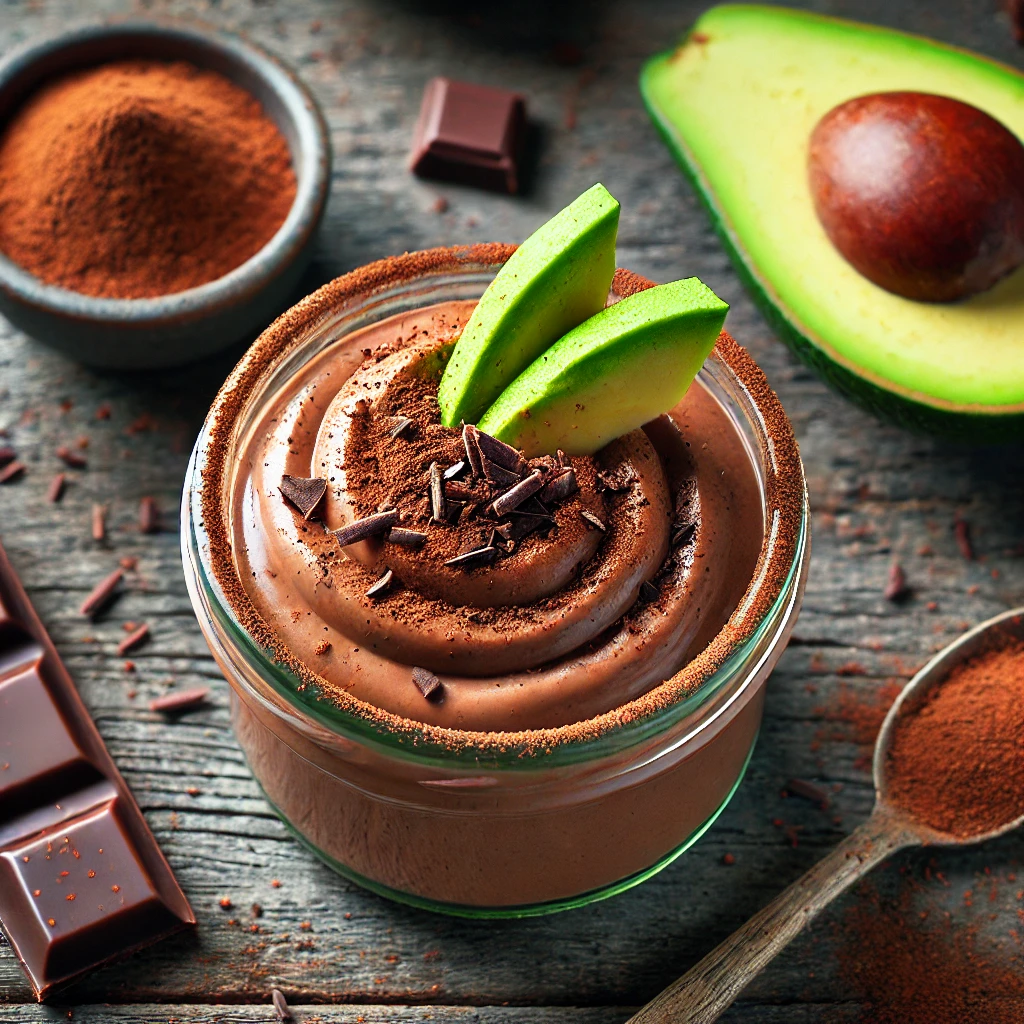 vegan chocolate mousse made with avocado