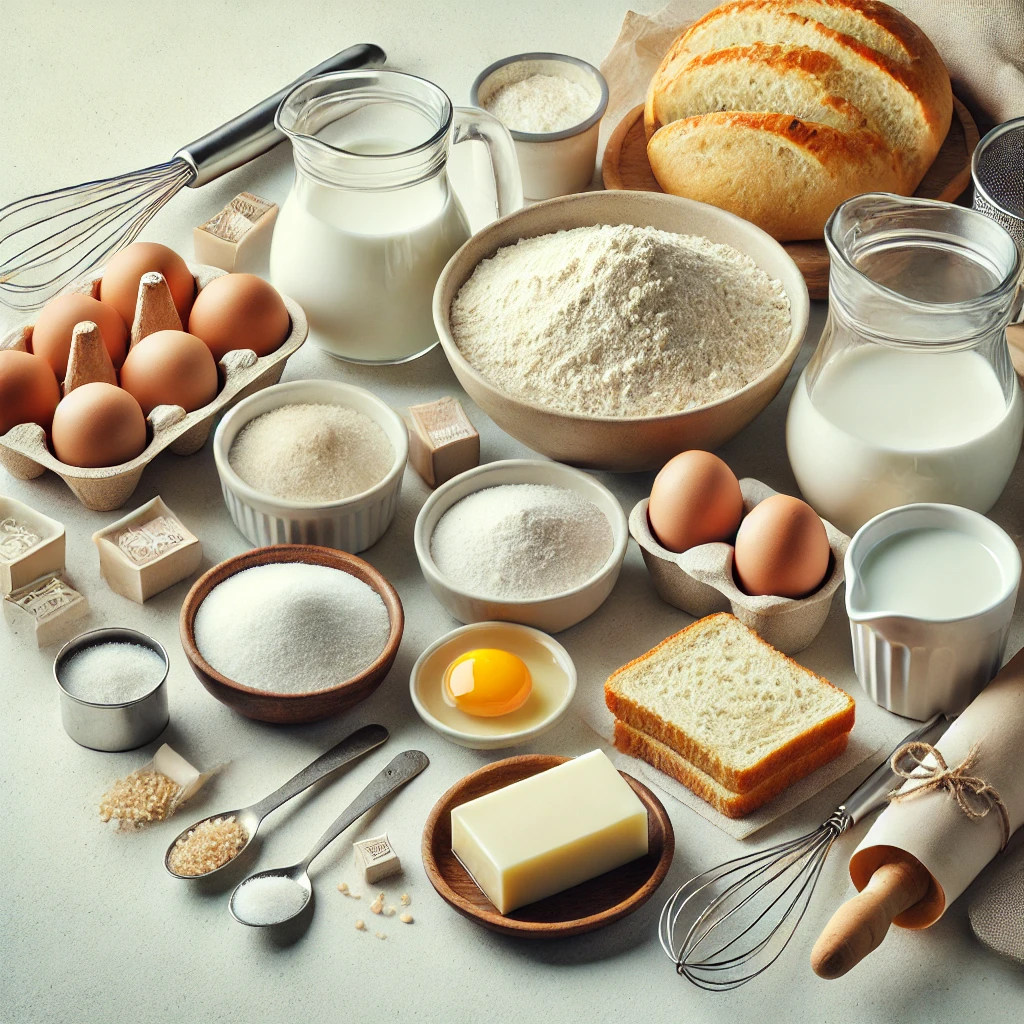 Ingredients for Sandwich Bread Recipe