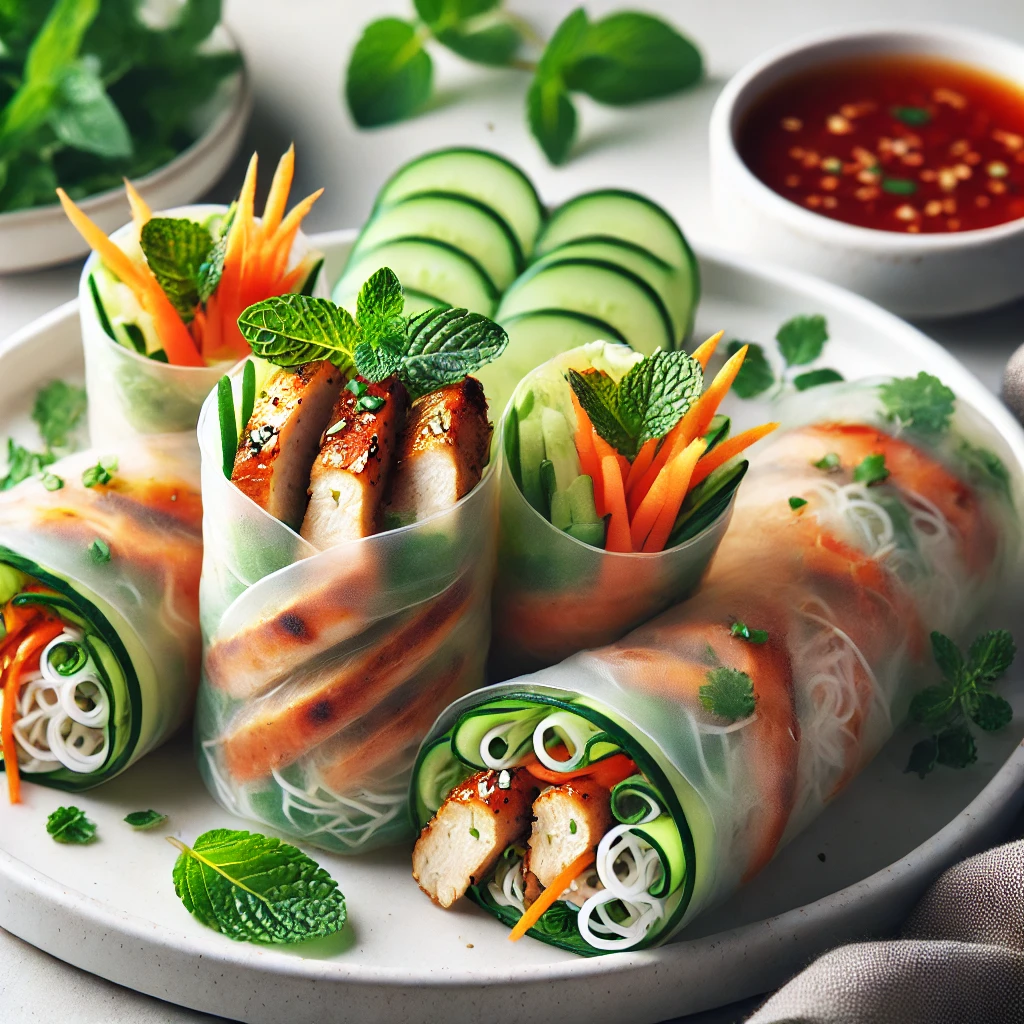 Teriyaki Chicken Rice Paper Rolls